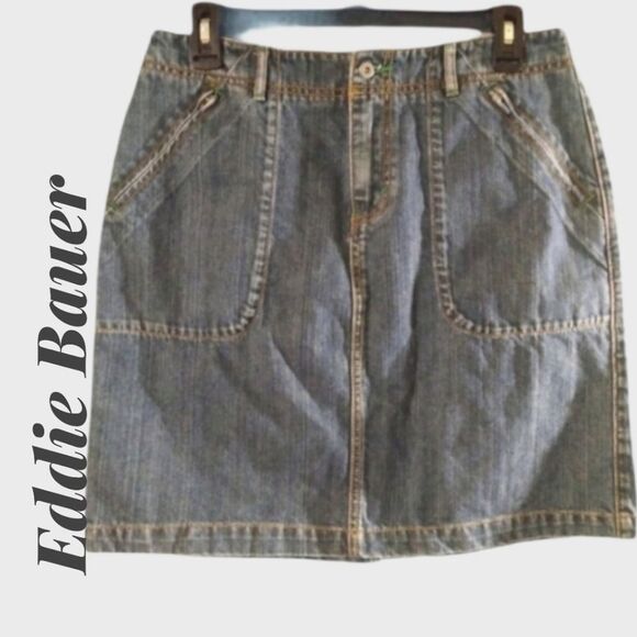 Eddie Bauer Dresses & Skirts - Eddie Bauer Denim Jean Skirt with Pockets